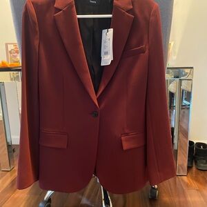 Theory Staple Women's Deep Red Brand New Blazer 50% Off